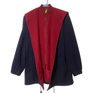 Hooded Merino Wool Coat with Inner Zip Vest Women’s 12